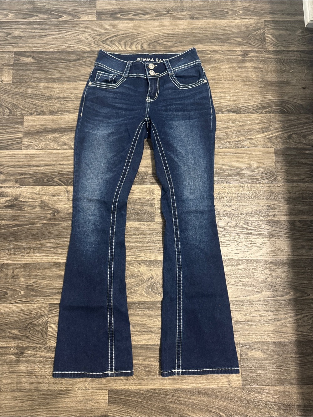 Emma Rae Dark Blue Flare Jeans for Women